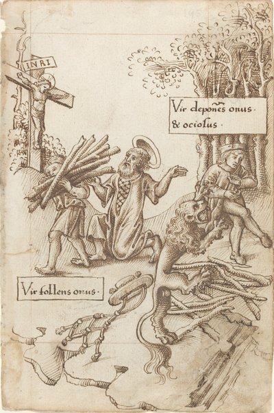 "Ayuda al que toma su carga, no al que la deja" de French early 16th Century