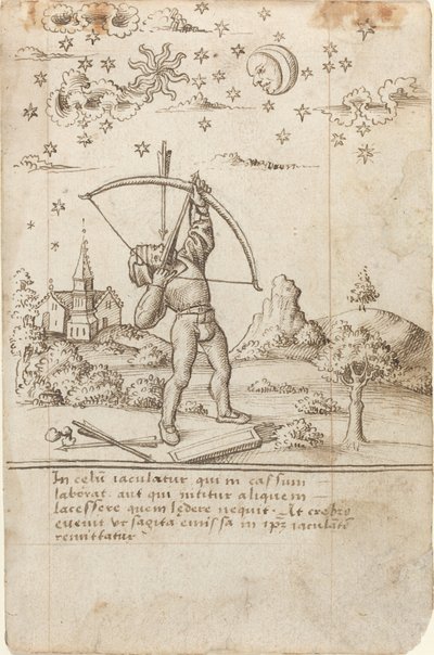"Estás disparando al cielo" [fol. 9 recto] de French early 16th Century