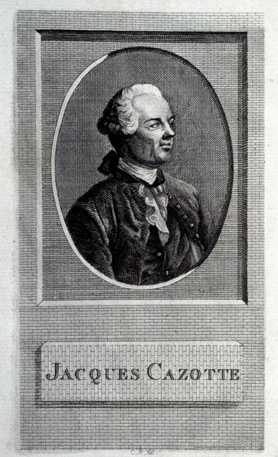 Retrato del autor Jacques Cazotte 1720-1792, siglo XVIII de French master.
