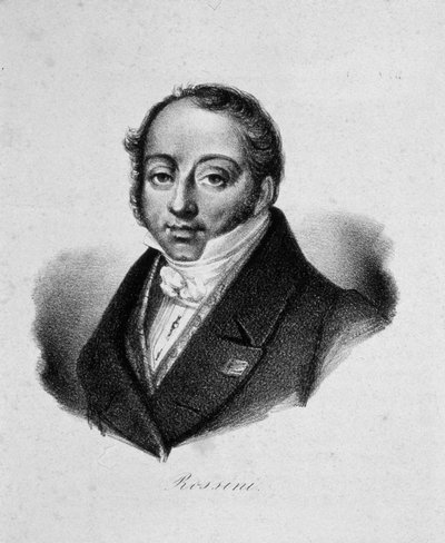 Retrato del compositor Gioachino Antonio Rossini de French master.