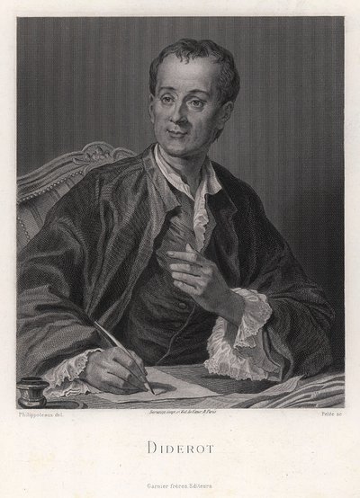 Retrato del escritor, ensayista y filósofo Denis Diderot 1713-1784, mediados del siglo XVIII de French master.