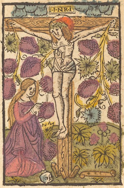 Cristo en la cruz con una vid de French or Netherlandish 15th Century