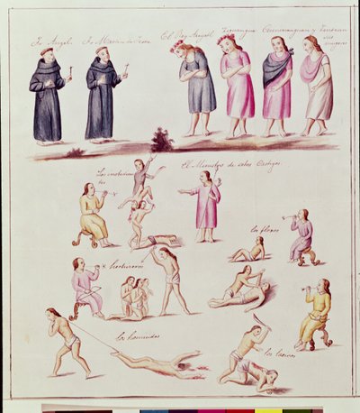 Indígenas en vías de conversión por los frailes españoles de Friar Pablo (after) Beaumont