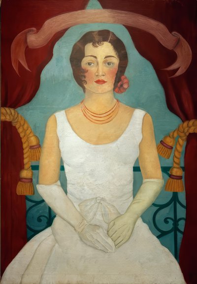 Retrato de una dama con vestido blanco de Frida Kahlo