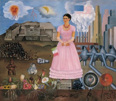 Autorretrato en la frontera entre México y Estados Unidos de Frida Kahlo