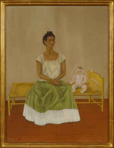 Autorretrato con cama de Frida Kahlo