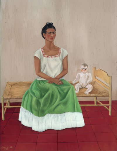 Autorretrato con cama de Frida Kahlo