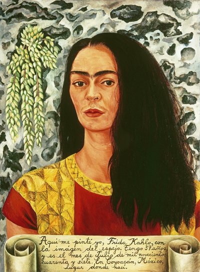 Self-portrait with Loose Hair; Autorretrato con Pelo Suelto de Frida Kahlo