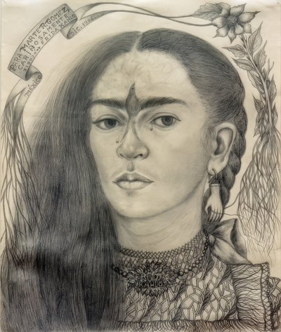 Autorretrato dedicado a Marte R. Gómez de Frida Kahlo