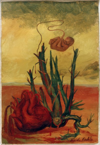 Sin título (corazón, cactus y feto) de Frida Kahlo
