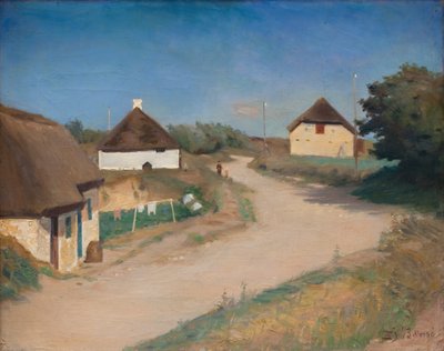 Casas al Lado de un Camino en Morsø, Jutlandia de Fridolin Johansen