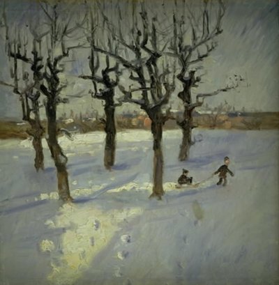 Escena de invierno en un suburbio de Copenhague de Fridolin Johansen