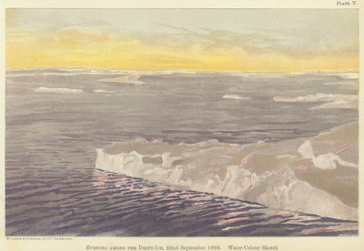 Tarde entre el hielo a la deriva, 22 de septiembre de 1893 de Fridtjof Nansen