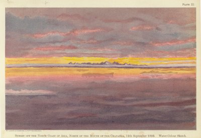 Atardecer en la costa norte de Asia, al norte de la desembocadura del Chatanga de Fridtjof Nansen