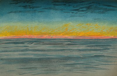 El Día Polar Menguante, 22 de septiembre de 1893. Boceto a Pastel, 1893 1897 de Fridtjof Nansen