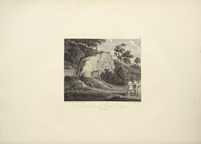Roca de Inti-Guaicu, dibujada por Koch, grabada por Dutterhoffer, ilustración de 
