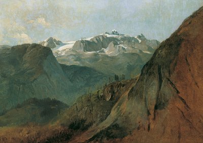 El Dachstein de Plassen cerca de Hallstatt de Friedrich August Mathias Gauermann