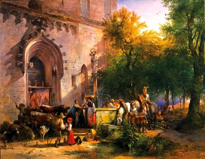 En la fuente del monasterio, 1836 de Friedrich August Matthias Gauermann