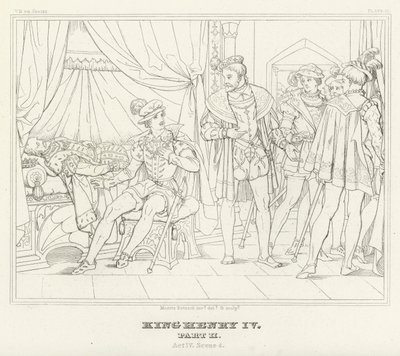 Rey Enrique IV, Parte II, Acto IV, Escena 4 (grabado) de Friedrich August Moritz Retzsch