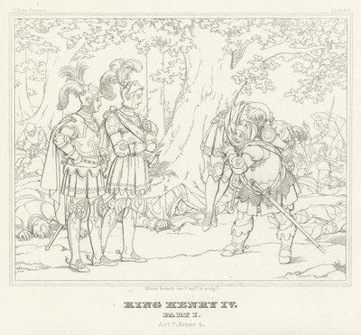 El Rey Enrique IV, Parte I, Acto V, Escena 4 (grabado) de Friedrich August Moritz Retzsch