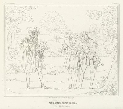 El Rey Lear, Acto IV, Escena 6 (grabado) de Friedrich August Moritz Retzsch