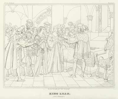 El Rey Lear, Acto I, Escena 1 de Friedrich August Moritz Retzsch