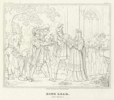 El Rey Lear, Acto I, Escena 4 de Friedrich August Moritz Retzsch