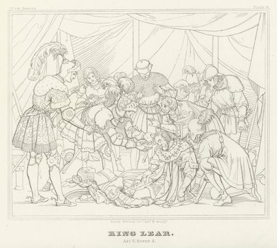 El Rey Lear, Acto V, Escena 3 (grabado) de Friedrich August Moritz Retzsch
