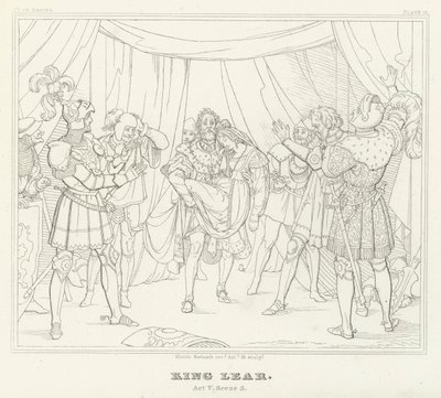 Rey Lear, Acto V, Escena 3 (grabado) de Friedrich August Moritz Retzsch