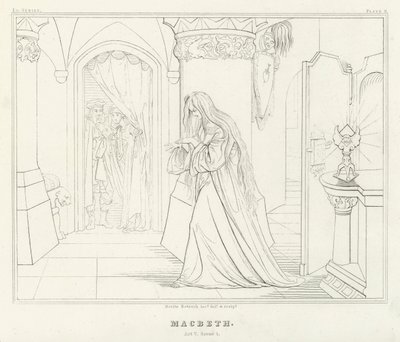 Macbeth, Acto V, Escena 1 de Friedrich August Moritz Retzsch