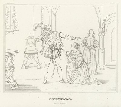 Otelo, Acto IV, Escena 2 (grabado) de Friedrich August Moritz Retzsch