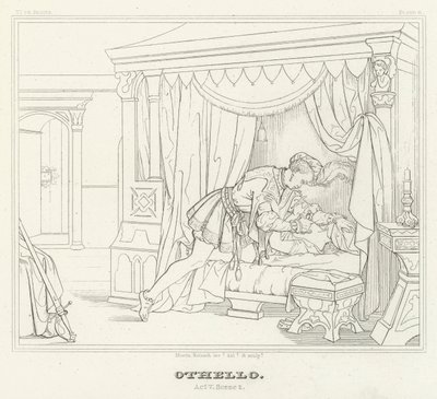 Otelo, Acto V, Escena 2 (grabado) de Friedrich August Moritz Retzsch