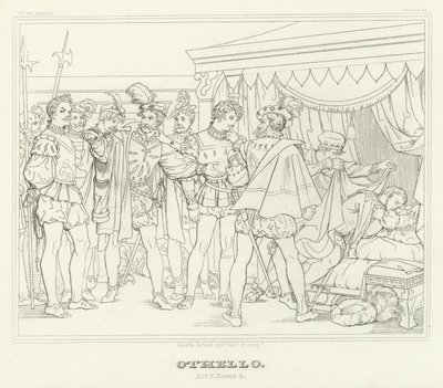 Otelo, Acto V, Escena 2 (grabado) de Friedrich August Moritz Retzsch