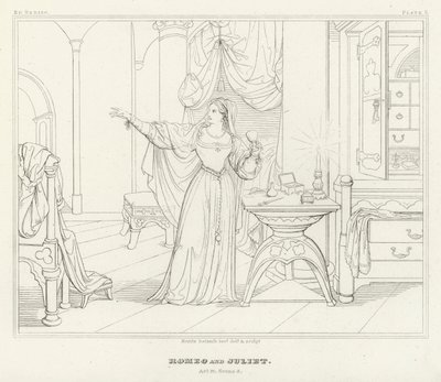 Romeo y Julieta, Acto IV, Escena 3 de Friedrich August Moritz Retzsch