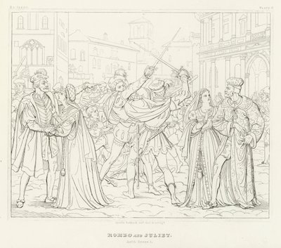 Romeo y Julieta, Acto I, Escena 1 de Friedrich August Moritz Retzsch