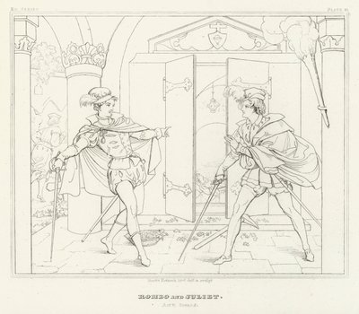 Romeo y Julieta, Acto V, Escena 3 (grabado) de Friedrich August Moritz Retzsch