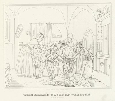 Las alegres comadres de Windsor, Acto III, Escena 3 de Friedrich August Moritz Retzsch