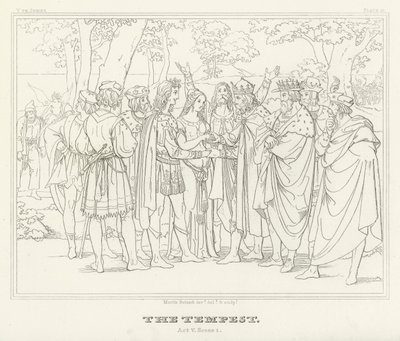 La Tempestad, Acto V, Escena 1 de Friedrich August Moritz Retzsch