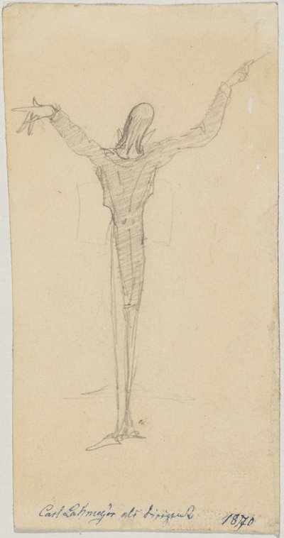Caricatura de Carl Lahmeyer como director de Friedrich August von Kaulbach