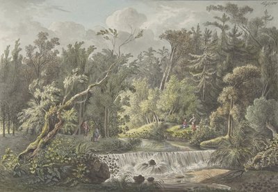 Paisaje con cascada, finales del siglo XVIII-principios del siglo XIX de Friedrich Christian Klass