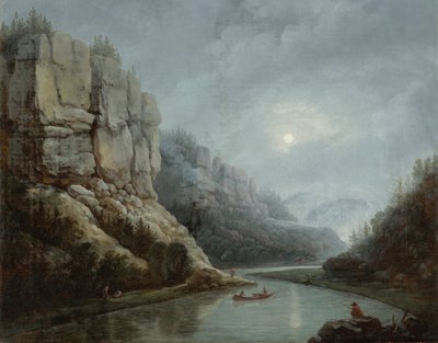 Weisseritztal cerca de Dresde en la neblina de la mañana de Friedrich Christian Klass