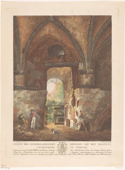 Vista desde la bóveda subterránea del castillo de Vredenburg en Utrecht de Friedrich Christoph Dietrich