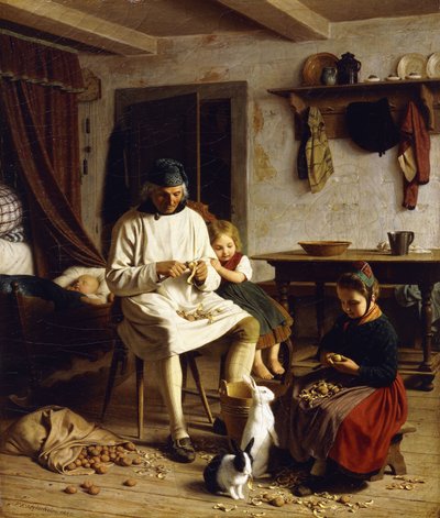 Tareas familiares, 1859 de Friedrich Edouard Meyerheim