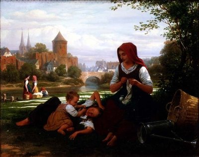 El campo de blanqueo, siglo XIX de Friedrich Edouard Meyerheim