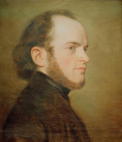 Retrato del joven Adolph Menzel de Friedrich Eduard Meyerheim