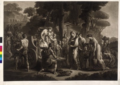 Lucio Albino ofreciendo a las Vírgenes Vestales su coche en de Friedrich Heinrich Fuger