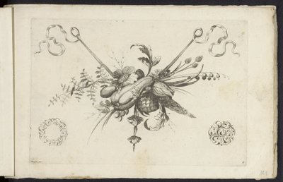 Festival con flores, bladeren y vruchten Diferentes nuevos adornos de flores y frutas (título de la serie) de Friedrich Jacob Morisson