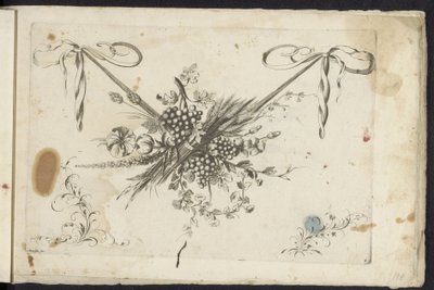 Festool van Bloemen, druiventros y coreanaren Diferentes nuevos adornos de flores y frutas (título de la serie) de Friedrich Jacob Morisson