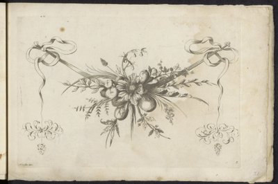 Festool van vruchten, bladeren en bloemen Diferentes nuevos adornos de flores y frutas (título de la serie) de Friedrich Jacob Morisson