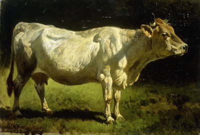 Vaca en un paisaje de Friedrich Johann Voltz